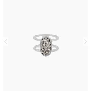 Kendra Scott Elyse Silver Ring In Platinum Drusy